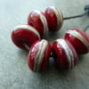 deep red lampwork glass beads