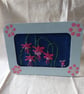 Hand embroidered flowers small upcycled painted picture frame  - Image 1
