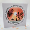 Silhouette Greeting Card - blank cards  birthday, thank you, mother's day