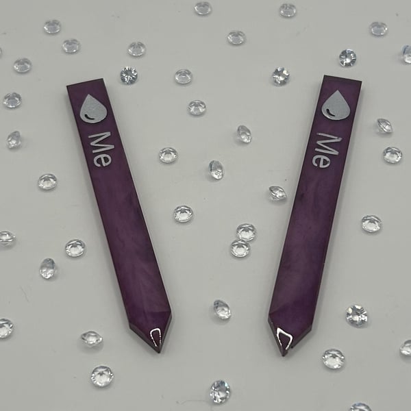 'Water Me' Resin Plant Label in Deep Purple - Pair