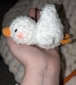 Crochet plushie cute sleepy duck white handmade unique - Image 3
