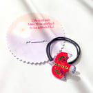 Hand-painted Hair Tie with hand-coloured card