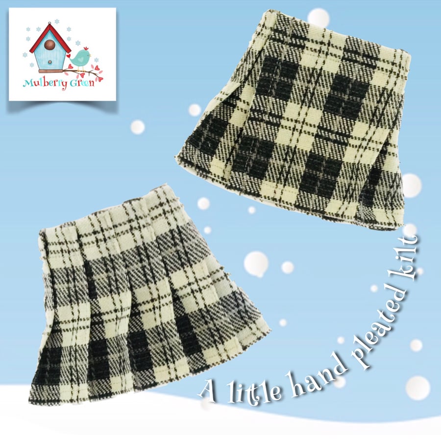 Black and White Tartan Kilt