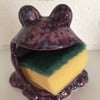 Frog sponge holder, kitchen decor, scrubby holder, soap holder housewarming gift