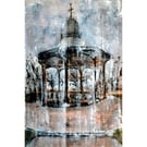 Framed  Original Painting Devonport Park Plymouth Mixed Media on Yupo Paper