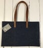 Denim Tote Bag with Leather Handles and Laura Ashley Liberty Vintage Fabric - Image 2