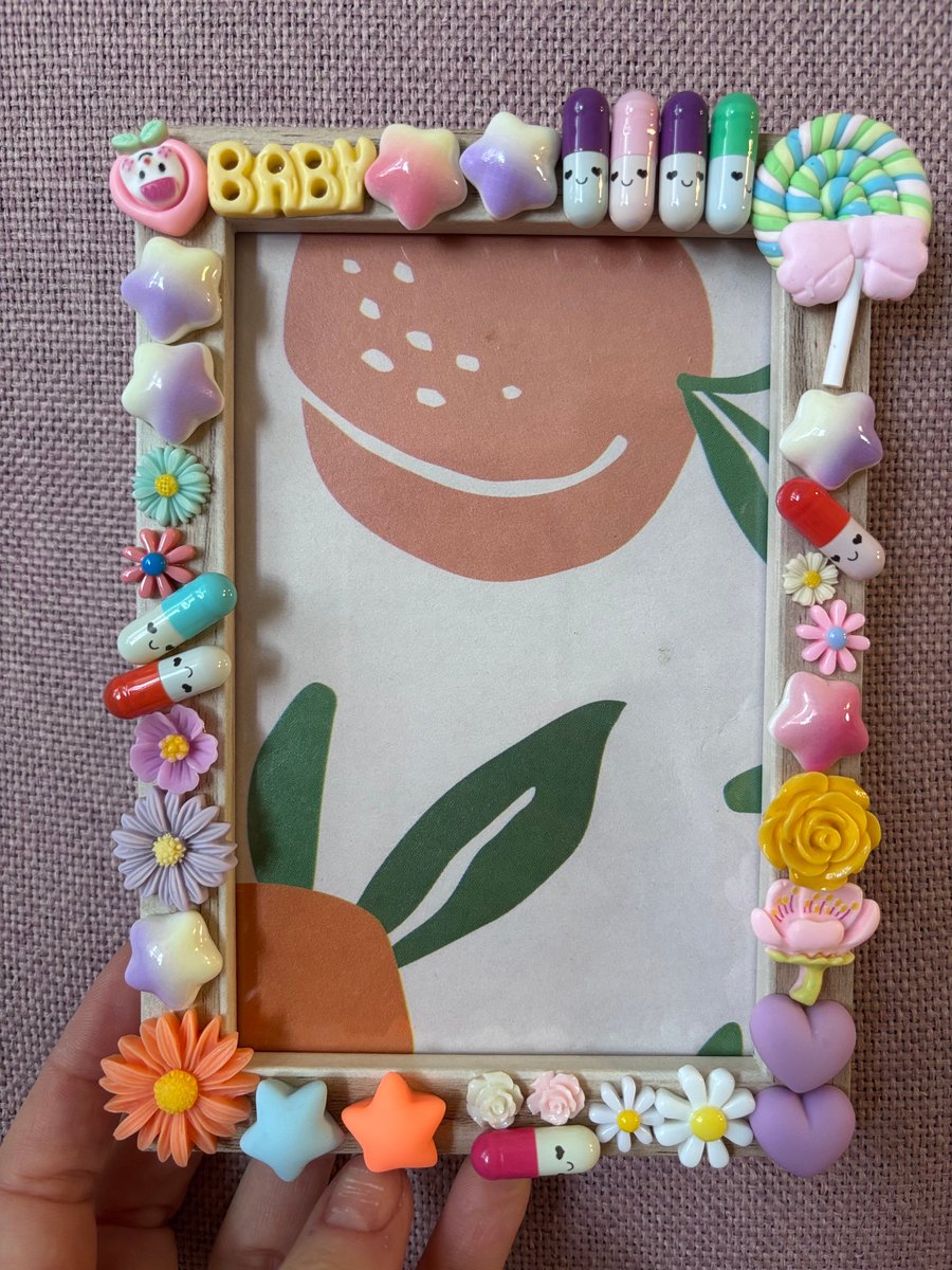 6x4 inch decorated photo frame, picture frame,colorful frame, resin charms frame