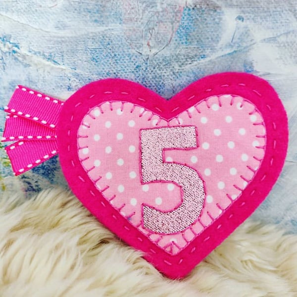 Pink Heart Birthday Badge Rosette Personalised