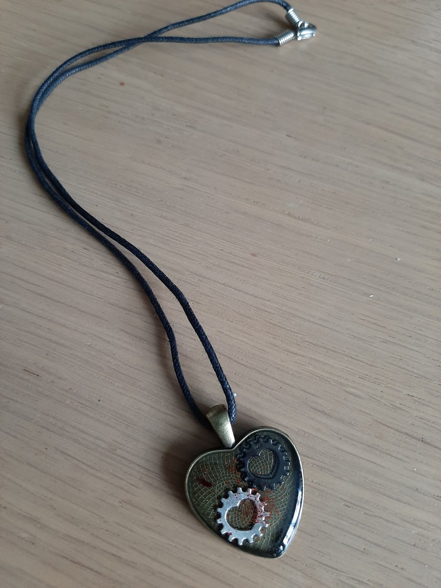Unique  men's handmade resin pendent with chain