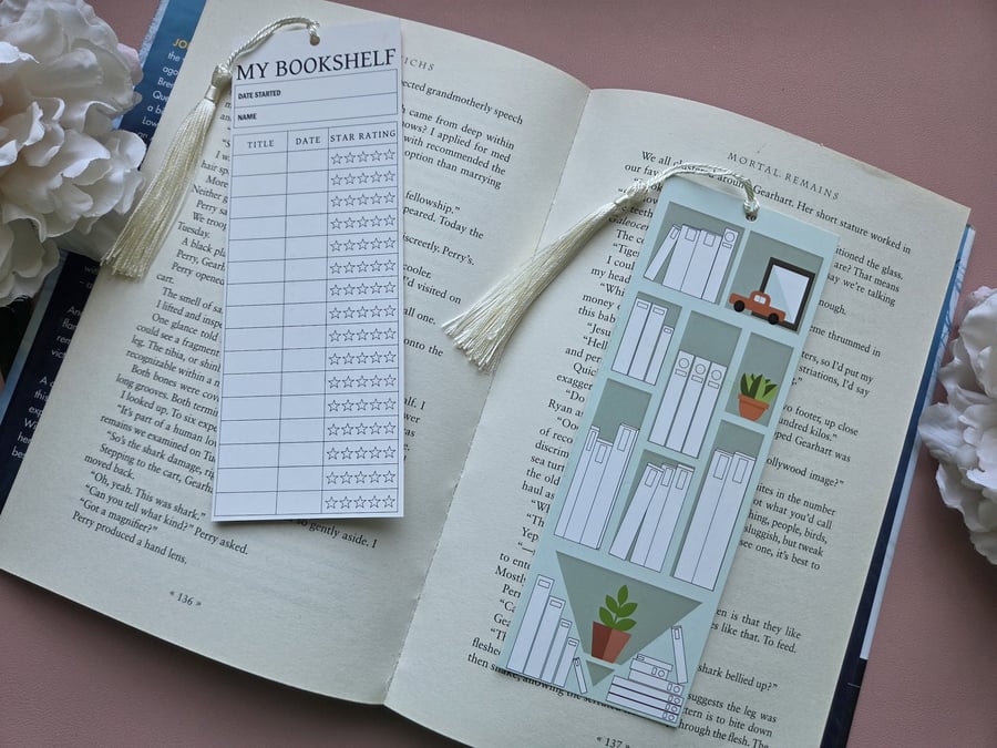 Green Reading List Rating Bookmark With Tassel
