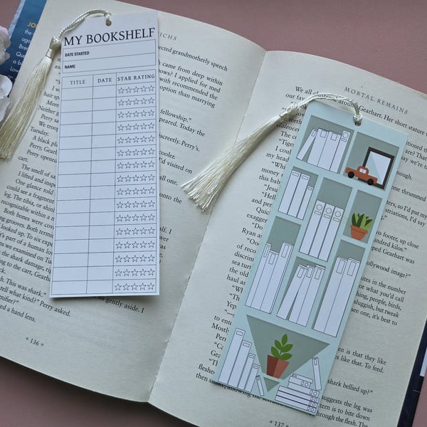 Green Reading List Rating Bookmark With Tassel