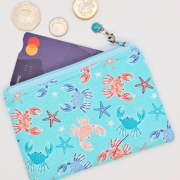 Crab and seastar coin or card purse 398P NO POSTAGE 