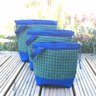 Drawstring project bag for knitting, crochet or embroidery - Picnic weather