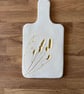 Ceramic handmade serving board with grass imprint, nature inspired cheese board - Image 4