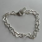 Silver Heart chain bracelet with clasp