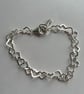 Silver Heart chain bracelet with clasp