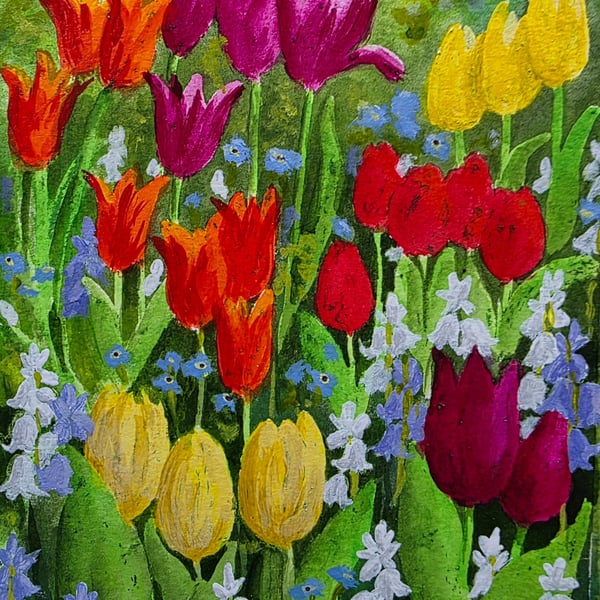 'A colourful crowd' greetings card