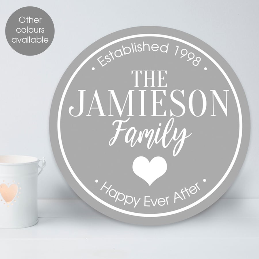 Family personalised wall sign plaque, suitable for inside and outside use