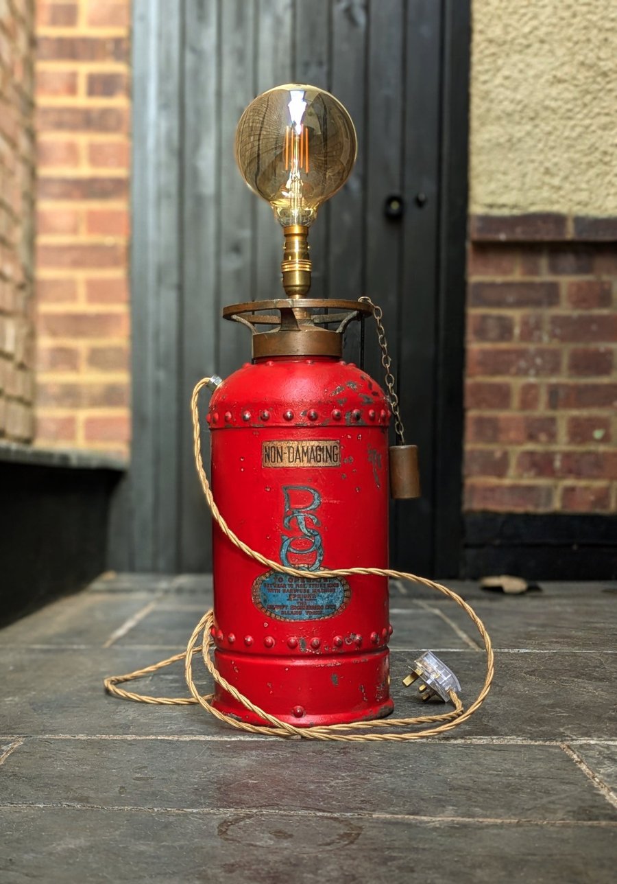 Upcycled Fire Extinguisher Lamp