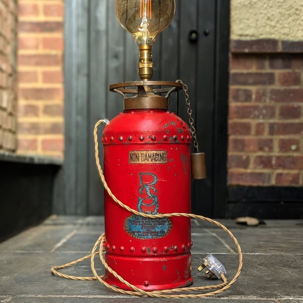 Upcycled Fire Extinguisher Lamp