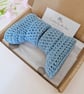 Sky Blue Crochet Baby Booties – Handmade Newborn Gift - CLEARANCE  - Image 6