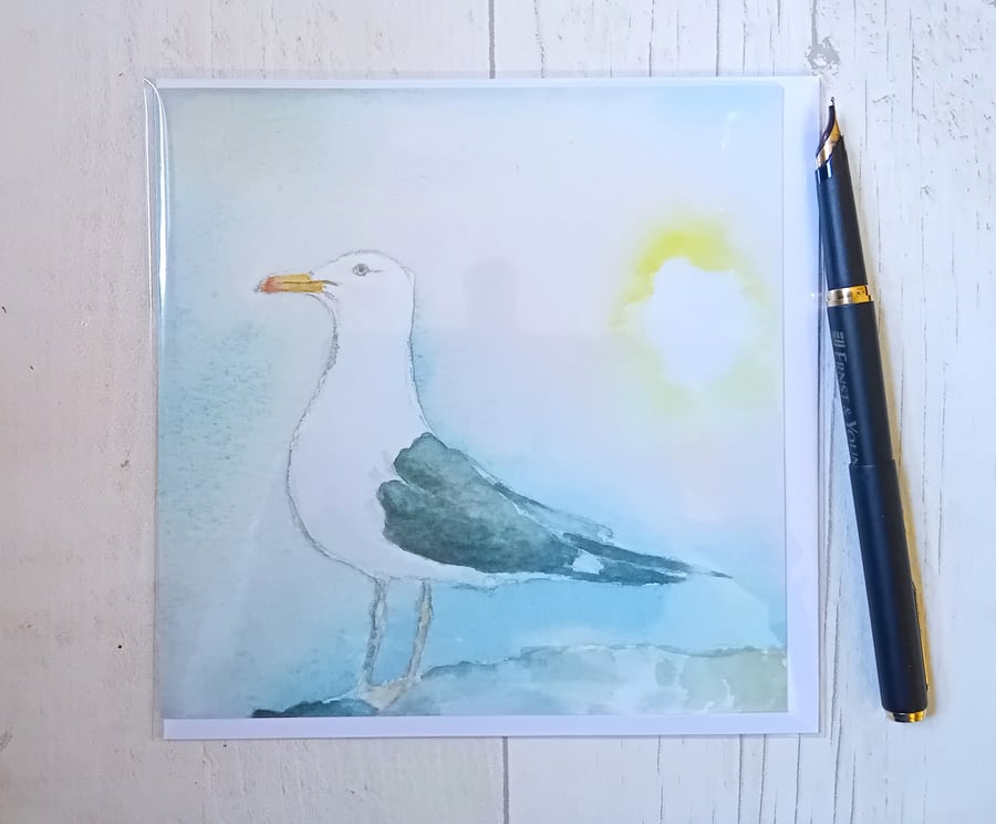Seagull printed card. Birthday. Any occassion.
