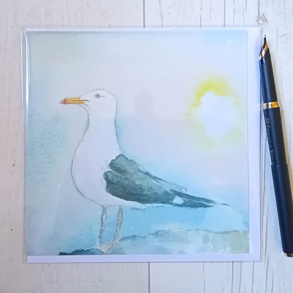 Seagull printed card. Birthday. Any occassion.