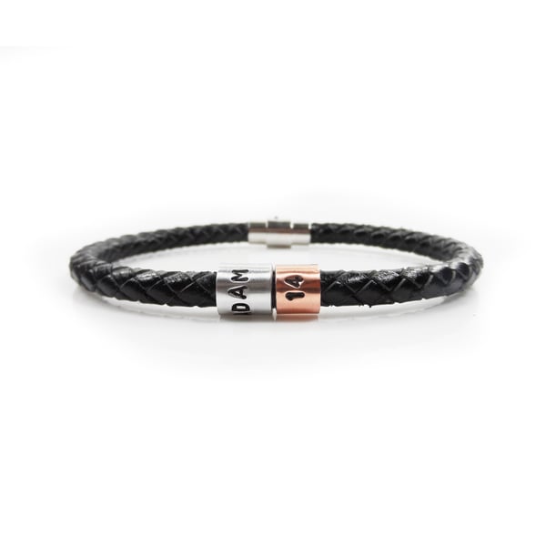 14th Birthday Personalised Leather Bracelet – Gift Boxed - Free Delivery