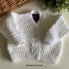 White Hand Knitted Baby Cardigan 3-9 months size 