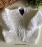White Hand Knitted Baby Cardigan 3-9 months size 