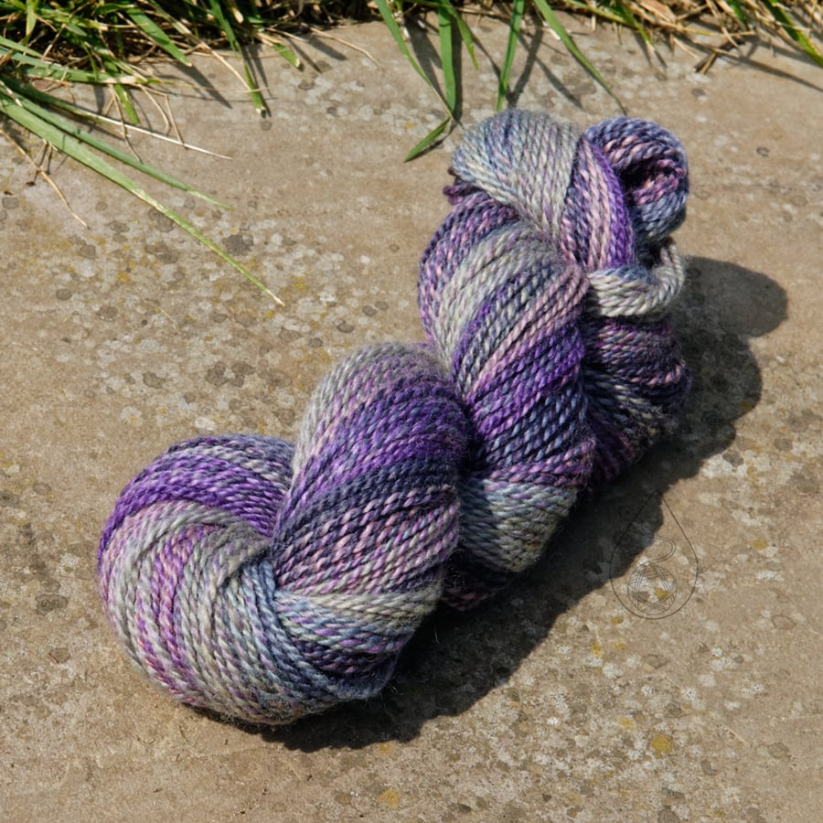 Handspun Yarn - "Moody Purples 1"