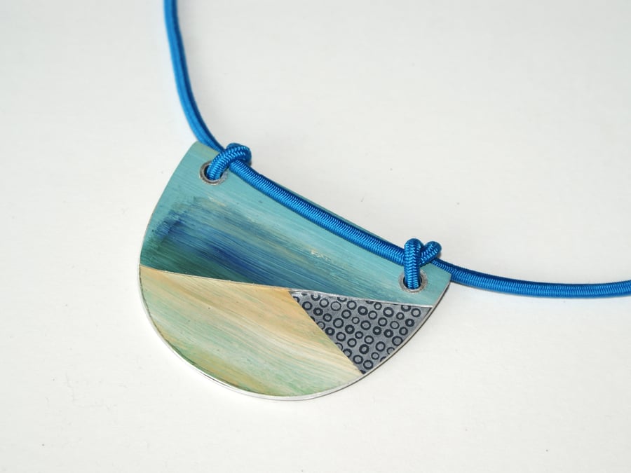 Seascapes painted bib necklace