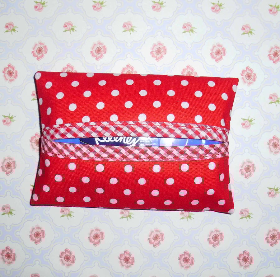 Pocket tissue holder red