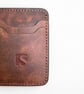 Mahogany Chestnut Full Grain Leather Mini Wallet Compact Bifold Handmade UK - Image 7