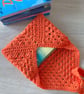 Granny Square Book Sleeve - Book Wrap -  Orange Crocheted Book Sleeve