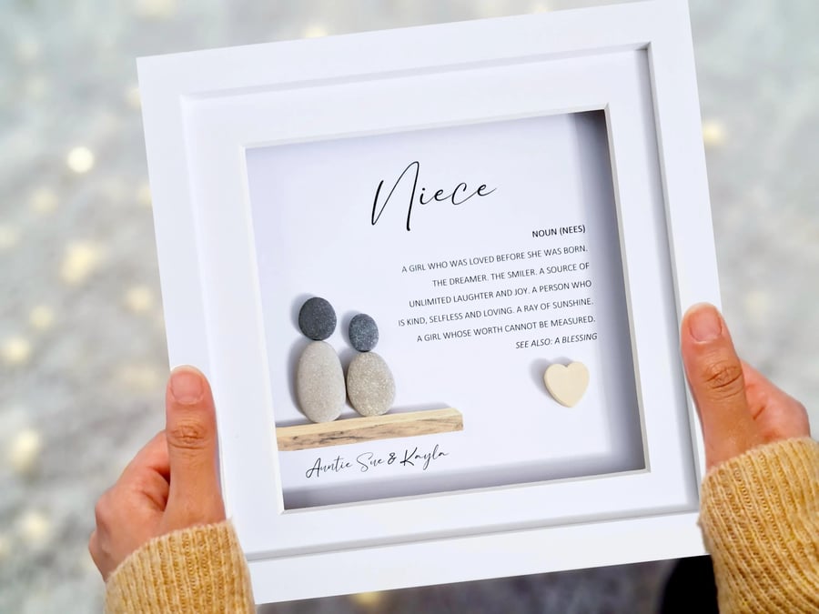 Niece Pebble Art, Handmade Gift for Niece Birthday, Gift to Niece from Auntie