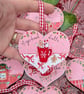 Hand-painted Mini Christmas Food and drink wooden hearts 7.6cm x 6.5cm  - Image 9
