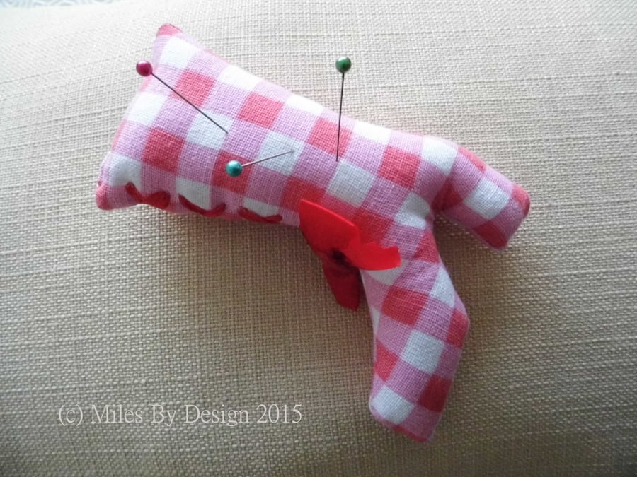 Gingham Boot Pin Cushion - Gift - Crafts - Sewing - Craft Supplies