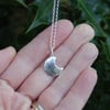 Moon pendant - chubby crescent - in recycled silver