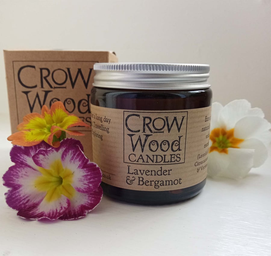  Lavender & Bergamot Soya Essential oil Candle