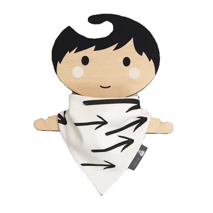 ORGANIC Baby Bandana Dribble Bib in Black ARROWS Xmas Gift Idea from BellaOski