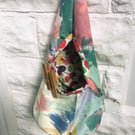 Green Cotton Wigwam Peg Bag, Lined Storage Bag for Pegs, handmade in Yorkshire