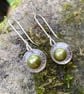 Sterling silver and green pearl earrings - Image 5