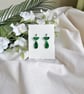 Emerald Green Confetti Acrylic Elegant Drop Earrings - Image 4