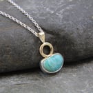 Sunset Pendant - Turquoise, 9ct Gold and Sterling Silver