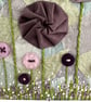 Textile Art, Embroidered Art, Mounted Wall Art - Floral Fantasy - Image 6