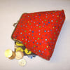ONE DAY SALE Moda Red Print Frame Purse