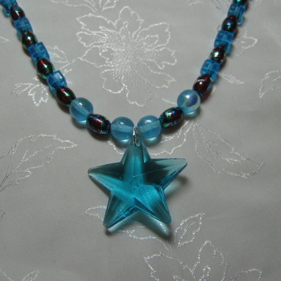 Blue star necklace