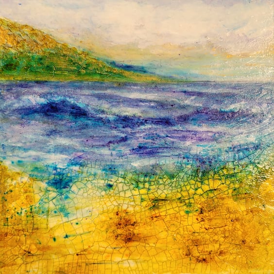 original seascape watercolour for sale by Norfolk artist.   Free postage 