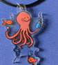 Pink octopus necklace - Image 1